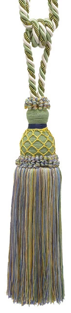 Brand new ⭐ DecoPro Elegant Green, Yellow, Blue Curtain & Drapery Tassel Tieback / 10" Tassel, 30 1 ⌛