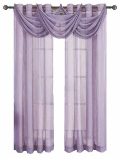 Flash Sale 😍 Abripedic Abri Single Grommet Crushed Sheer Curtain, Lavender, 50"x63" ⭐