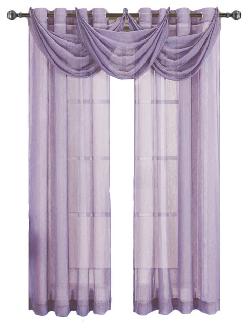 Flash Sale π Abripedic Abri Single Grommet Crushed Sheer Curtain, Lavender, 50"x63" β