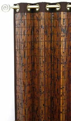 New 🤩 Versailles Home Fashions Inc Versailles Tortoise Shell Bamboo Grommet Top Panel, 54"x84" Espresso ✨