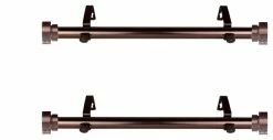 Deals ❤️ Rod Desyne 1" Dia. Side Curtain Rod 12-20" Long, Set Of 2, Bronze 🎁