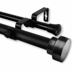 Deals 👏 Rod Desyne Bonnet Double Curtain Rod, Black, 66-120" 🔔