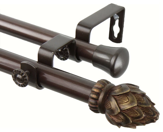 Cheapest π₯° Rod Desyne Bud Double Curtain Rod, Cocoa, 120"-170" β