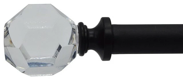 Deals β¨ Urbanest Decorative Cut Crystal Curtain Rod, 5/8", 28"-48", Black β