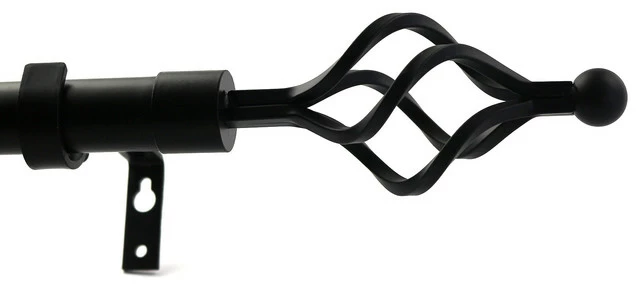 Outlet β Urbanest 1" Birdcage Drapery Curtain Rod, Black, 28"-48" π