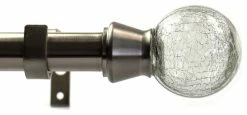 Hot Sale 🎁 Urbanest 1" Diameter Crackle Glass Single Drapery Curtain Rod, Brushed Steel, 48 🎉