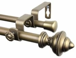 Discount 🔥 Rod Desyne Home Decorative Palace Double Curtain Rod 48-84 Inch Antique Gold ⭐
